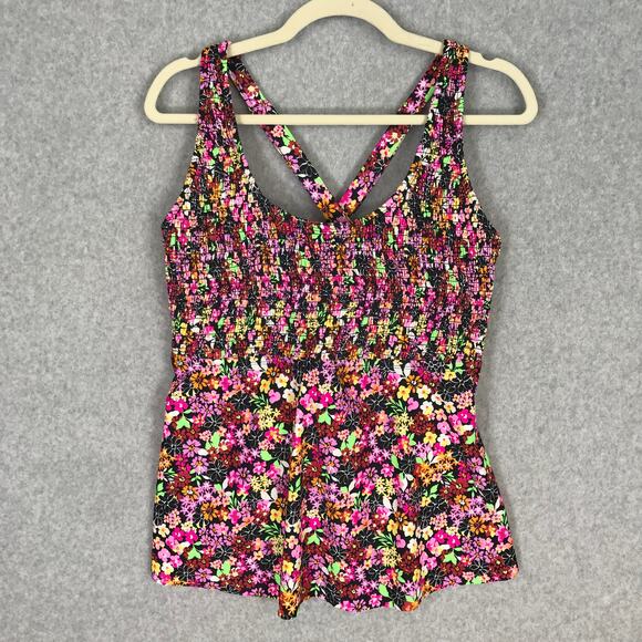 Salt Cove Swimsuit Juniors Plus Size 2 Tankini Fly Away Floral Flowy Strappy $45 - Picture 1 of 12